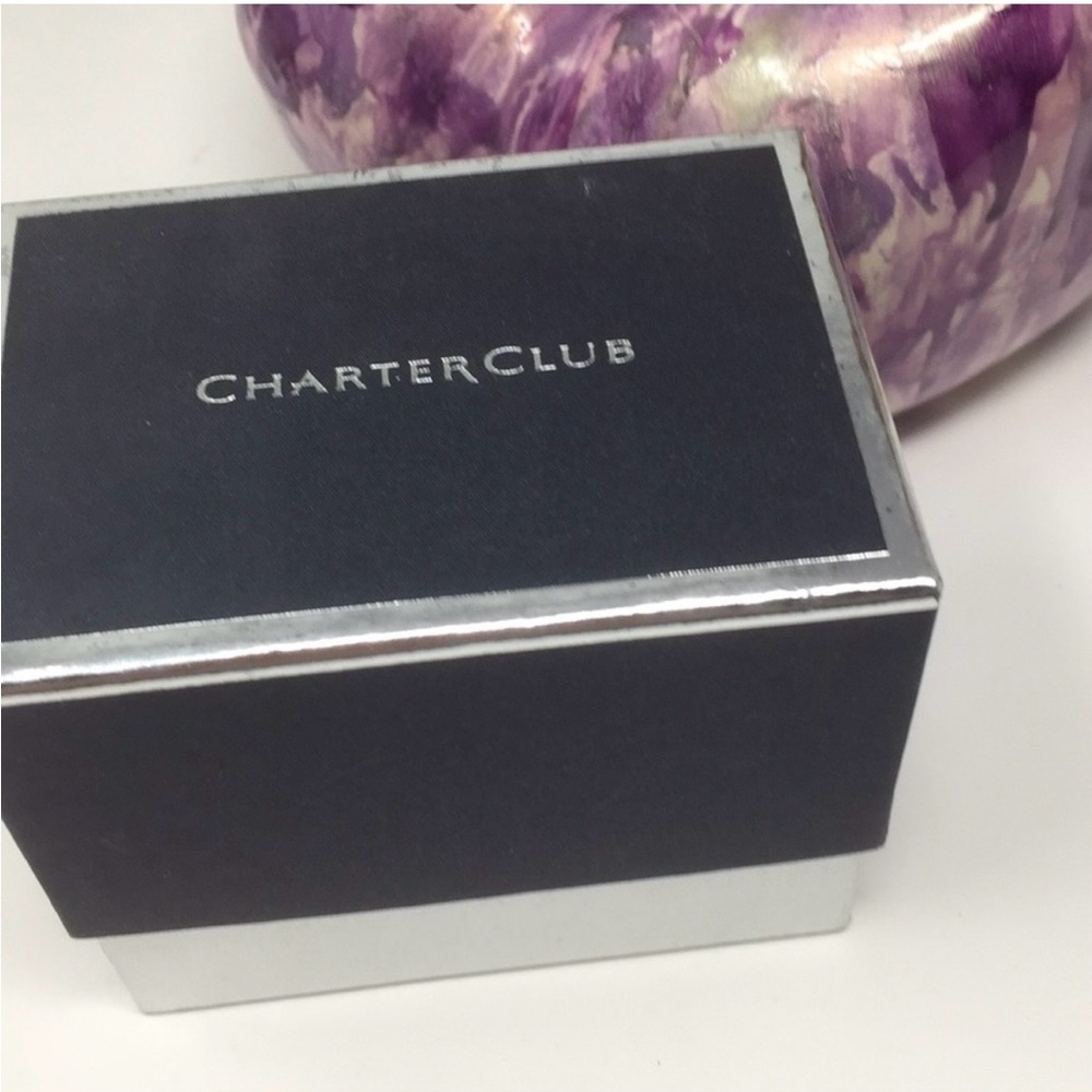 Charter Club Purple Crystal hinge Bangle Bracelet - Picture 5 of 7